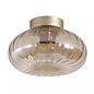 Celesta - Amber Glass and Gold Flush Ceiling Light