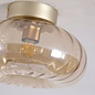 Celesta - Amber Glass and Gold Flush Ceiling Light