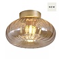 Celesta - Amber Glass and Gold Flush Ceiling Light