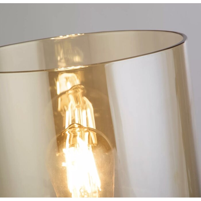Swedo - Amber Glass and Mocha Metal Table Lamp