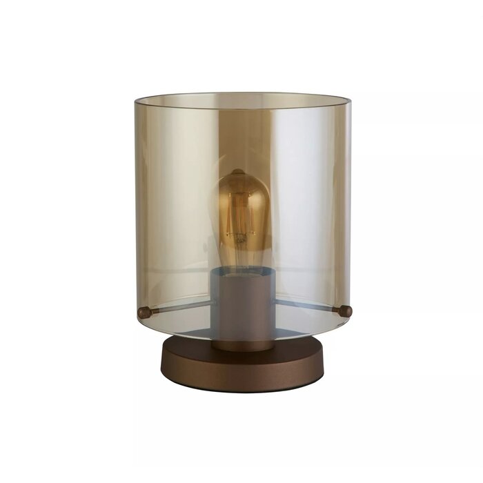 Swedo - Amber Glass and Mocha Metal Table Lamp