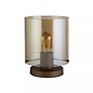 Swedo - Amber Glass and Mocha Metal Table Lamp