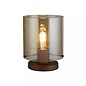 Swedo - Amber Glass and Mocha Metal Table Lamp