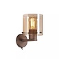 Swedo - Amber Glass and Mocha Metal Wall Light