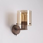 Swedo - Amber Glass and Mocha Metal Wall Light