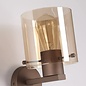 Swedo - Amber Glass and Mocha Metal Wall Light