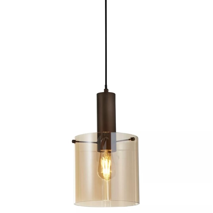 Swedo - Amber Glass and Mocha Metal Ceiling Pendant