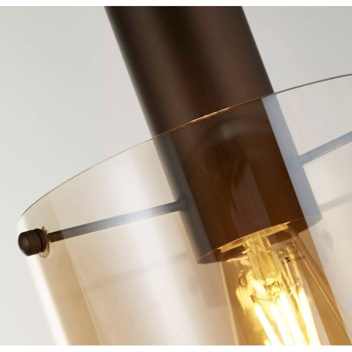 Swedo - Amber Glass and Mocha Metal Ceiling Pendant