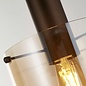 Swedo - Amber Glass and Mocha Metal Ceiling Pendant