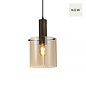 Swedo - Amber Glass and Mocha Metal Ceiling Pendant