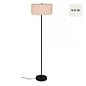 Westwood - Scandi Floor Lamp - Black with Natural Pleated Fabric Shade