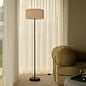 Westwood - Scandi Floor Lamp - Black with Natural Pleated Fabric Shade