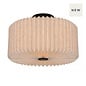 Westwood - Scandi Flush Ceiling Light - Black with Natural Pleated Fabric Shade