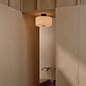 Westwood - Scandi Flush Ceiling Light - Black with Natural Pleated Fabric Shade