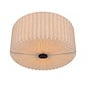 Westwood - Scandi Flush Ceiling Light - Black with Natural Pleated Fabric Shade