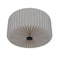 Westwood - Scandi Flush Ceiling Light - Black with Natural Pleated Fabric Shade