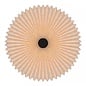 Westwood - Scandi Flush Ceiling Light - Black with Natural Pleated Fabric Shade