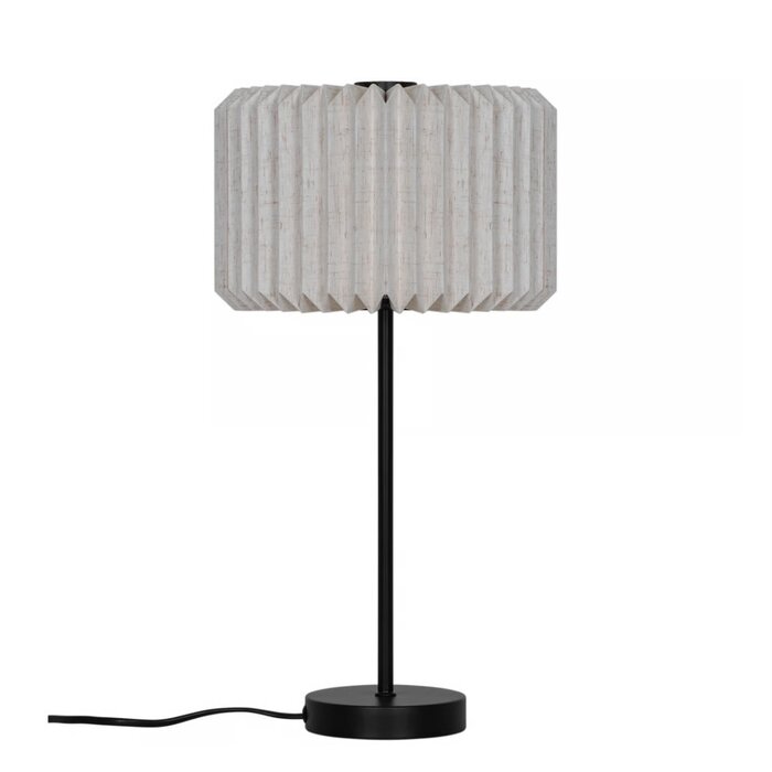 Westwood - Scandi Table Lamp - Black with Natural Pleated Fabric Shade