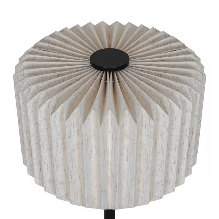 Westwood - Scandi Table Lamp - Black with Natural Pleated Fabric Shade