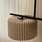 Westwood - Scandi Dual Pendant Ceiling Light - Black with Natural Pleated Fabric Shades