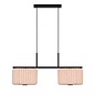 Westwood - Scandi Dual Pendant Ceiling Light - Black with Natural Pleated Fabric Shades