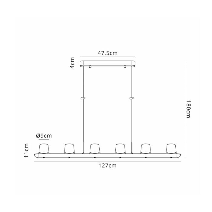 Alabast - 6 Light Bar Pendant