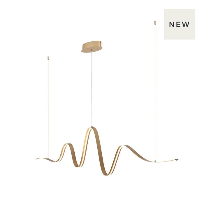 Alize - Wave Bar Pendant - Gold
