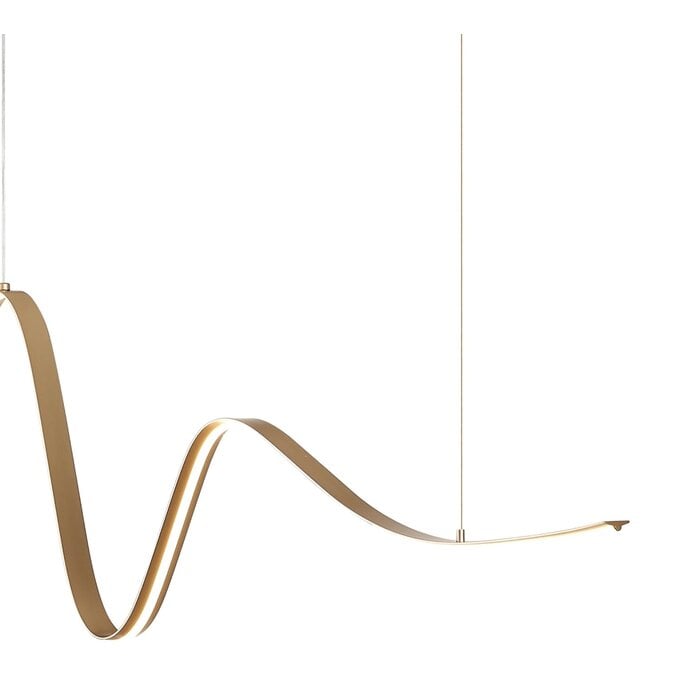Alize - Wave Bar Pendant - Gold