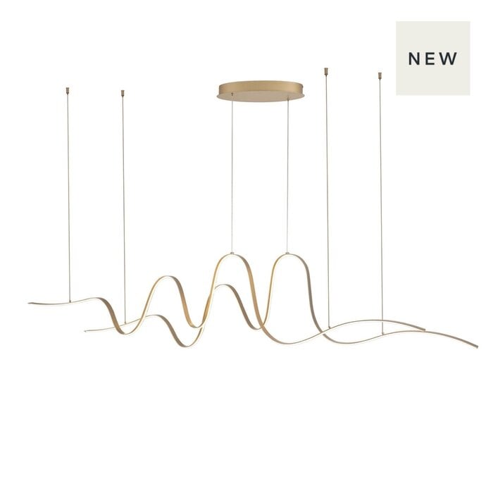 Alize - Double Wave Bar Pendant - Gold