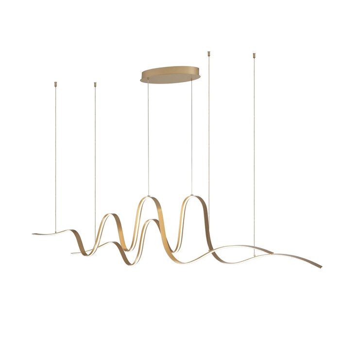 Alize - Double Wave Bar Pendant - Gold
