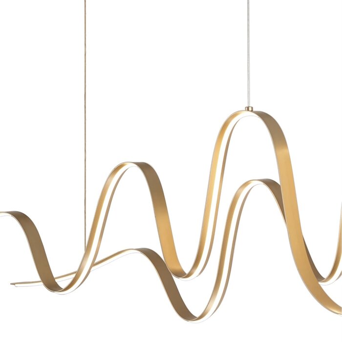 Alize - Double Wave Bar Pendant - Gold