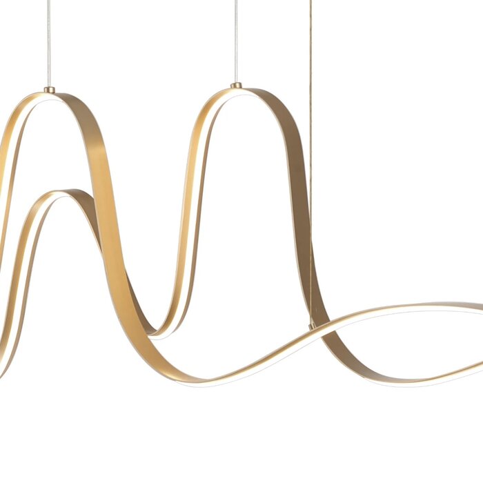 Alize - Double Wave Bar Pendant - Gold