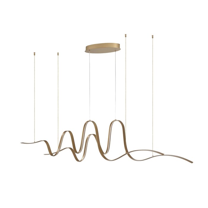 Alize - Double Wave Bar Pendant - Gold