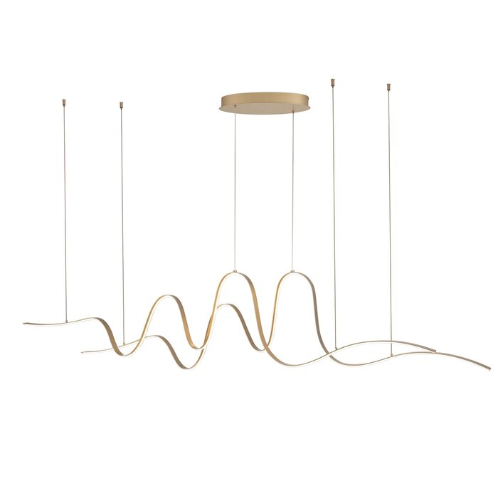Alize - Double Wave Bar Pendant - Gold