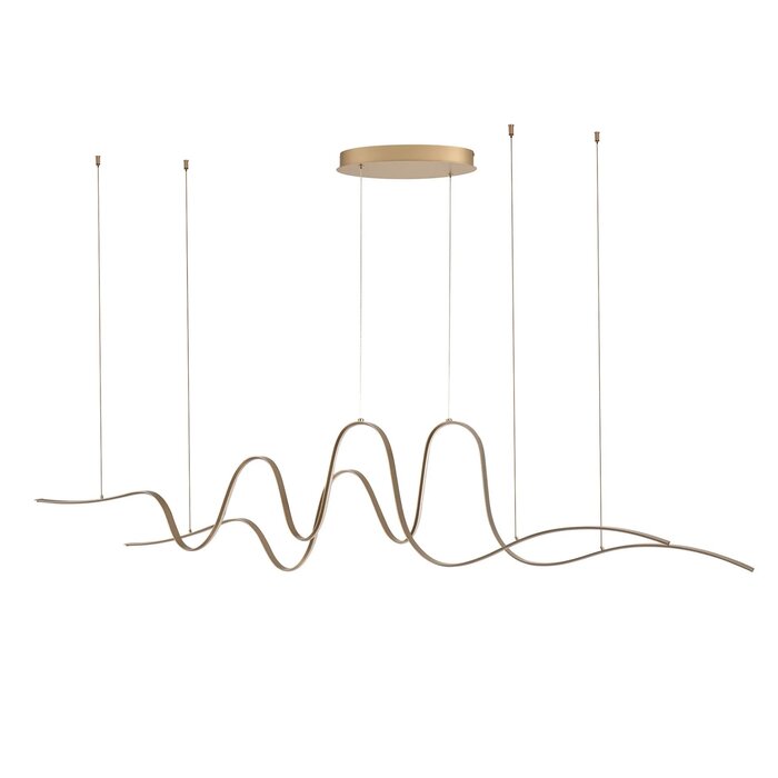 Alize - Double Wave Bar Pendant - Gold