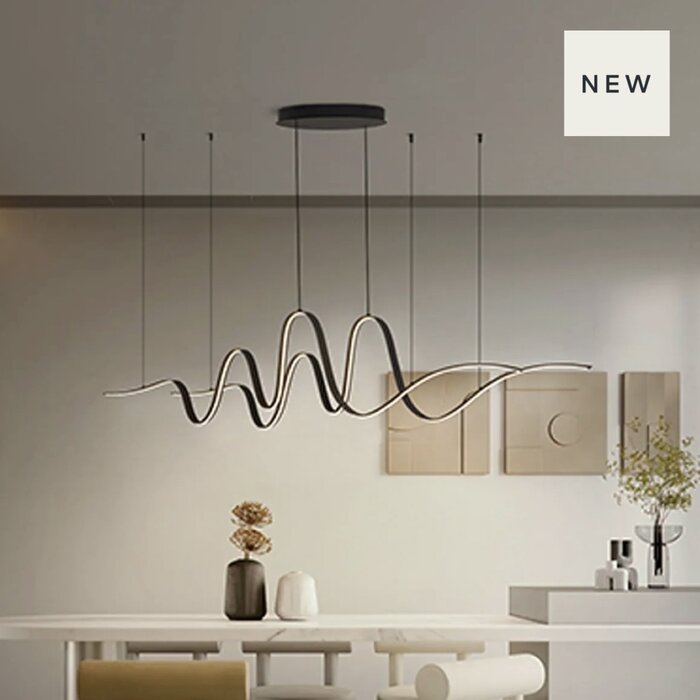 Alize - Double Wave Bar Pendant - Dark Grey