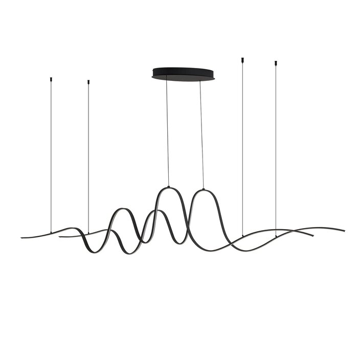 Alize - Double Wave Bar Pendant - Dark Grey