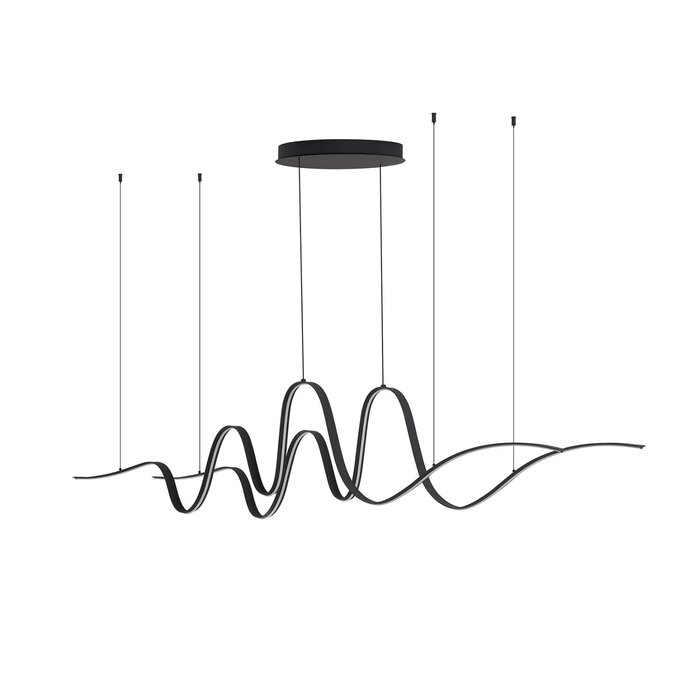 Alize - Double Wave Bar Pendant - Dark Grey