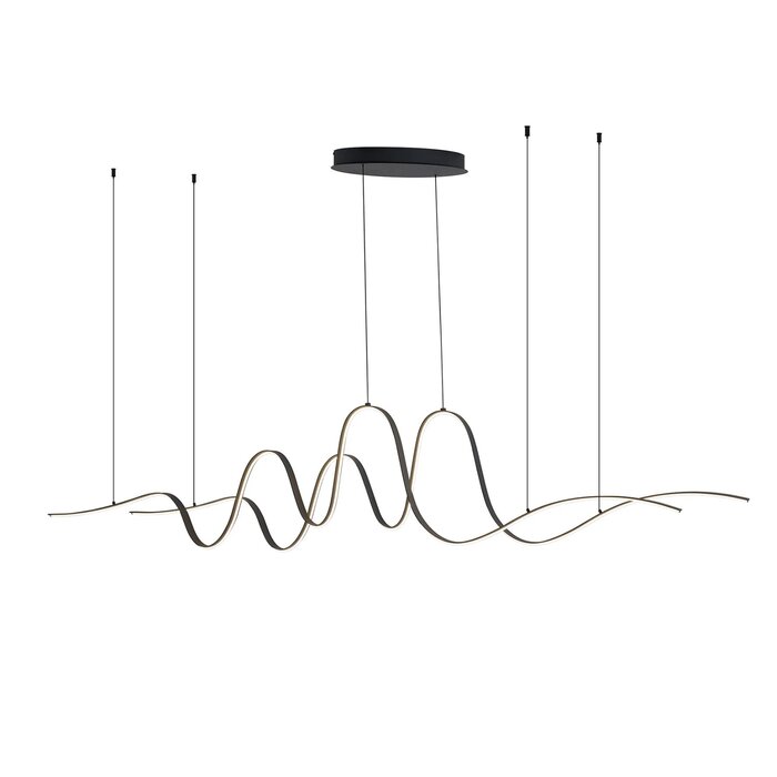Alize - Double Wave Bar Pendant - Dark Grey