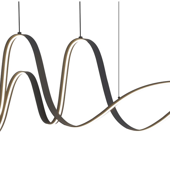 Alize - Double Wave Bar Pendant - Dark Grey
