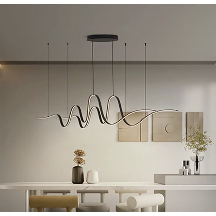 Alize - Double Wave Bar Pendant - Dark Grey