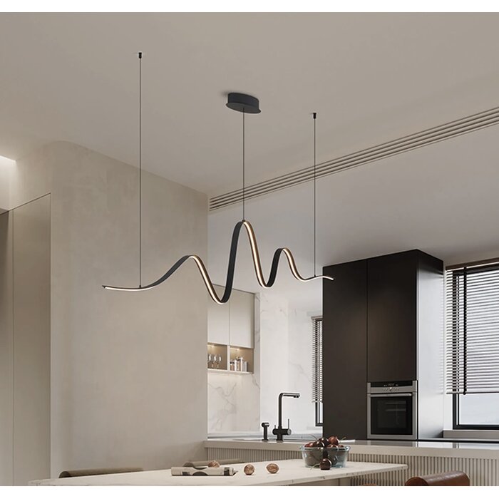Alize - Wave Bar Pendant - Dark Grey