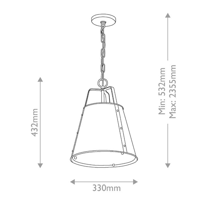 Etch - Medium Steel Ceiling Pendant - Black with Champagne Bronze