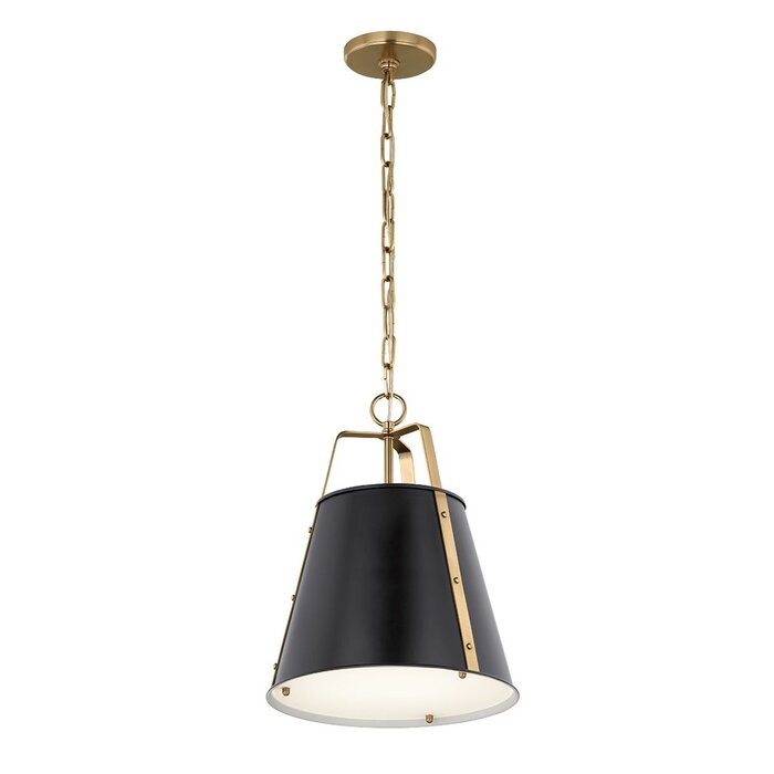Etch - Medium Steel Ceiling Pendant - Black with Champagne Bronze