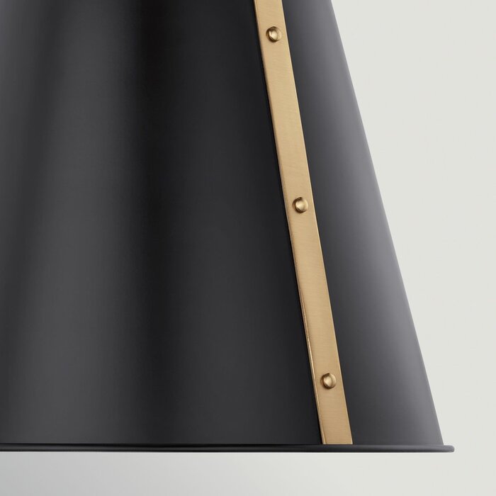Etch - Medium Steel Ceiling Pendant - Black with Champagne Bronze