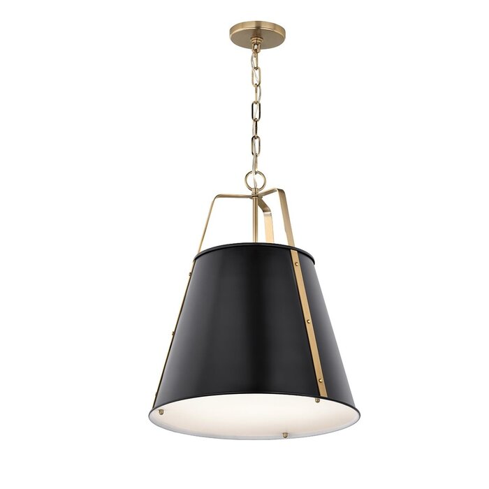 Etch - Large Steel Ceiling Pendant - Black with Champagne Bronze