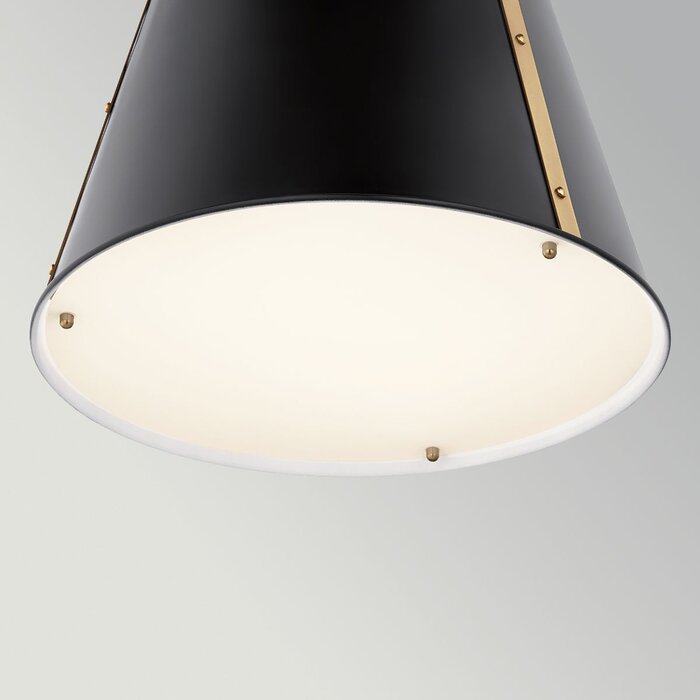 Etch - Large Steel Ceiling Pendant - Black with Champagne Bronze