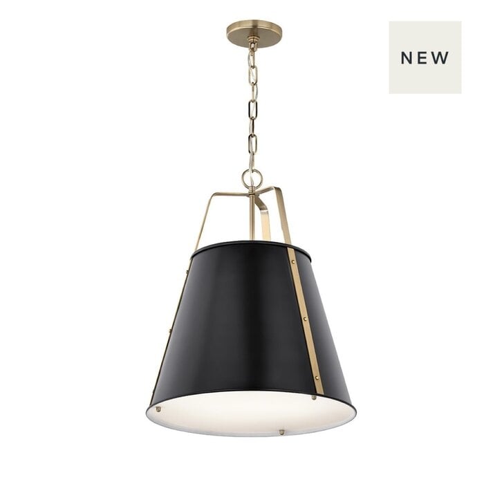 Etch - Large Steel Ceiling Pendant - Black with Champagne Bronze