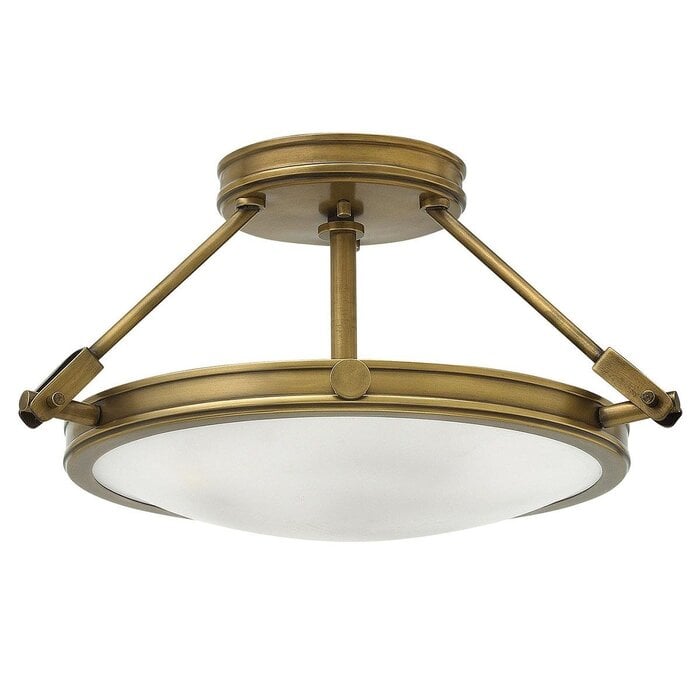 Collia - 3 Light Semi-Flush Pendant - Heritage Brass