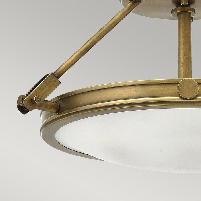 Collia - 3 Light Semi-Flush Pendant - Heritage Brass